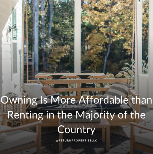 Owning Is More Affordable than Renting in the Majority of the Country